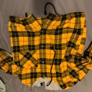 Yellow crop top hoodie